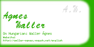 agnes waller business card